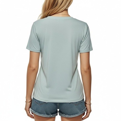 Women's V-Neck Short Sleeve T-Shirt with 'Fall in Love' Print