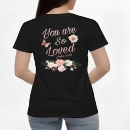 100% Organic Cotton |  V-Neck T-Shirt - Black